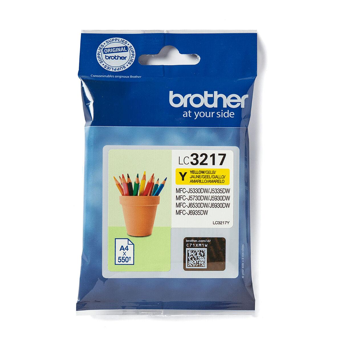 Original blækpatron Brother LC-3217Y Gul