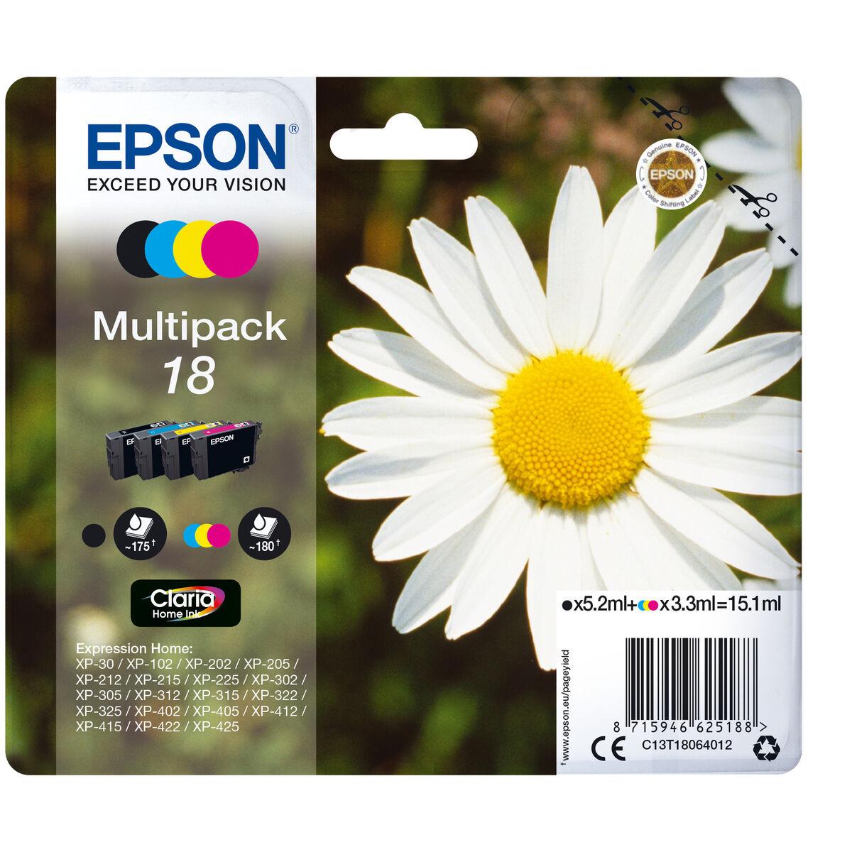Epson 18 Multipack blækpatroner - sort + farver billede
