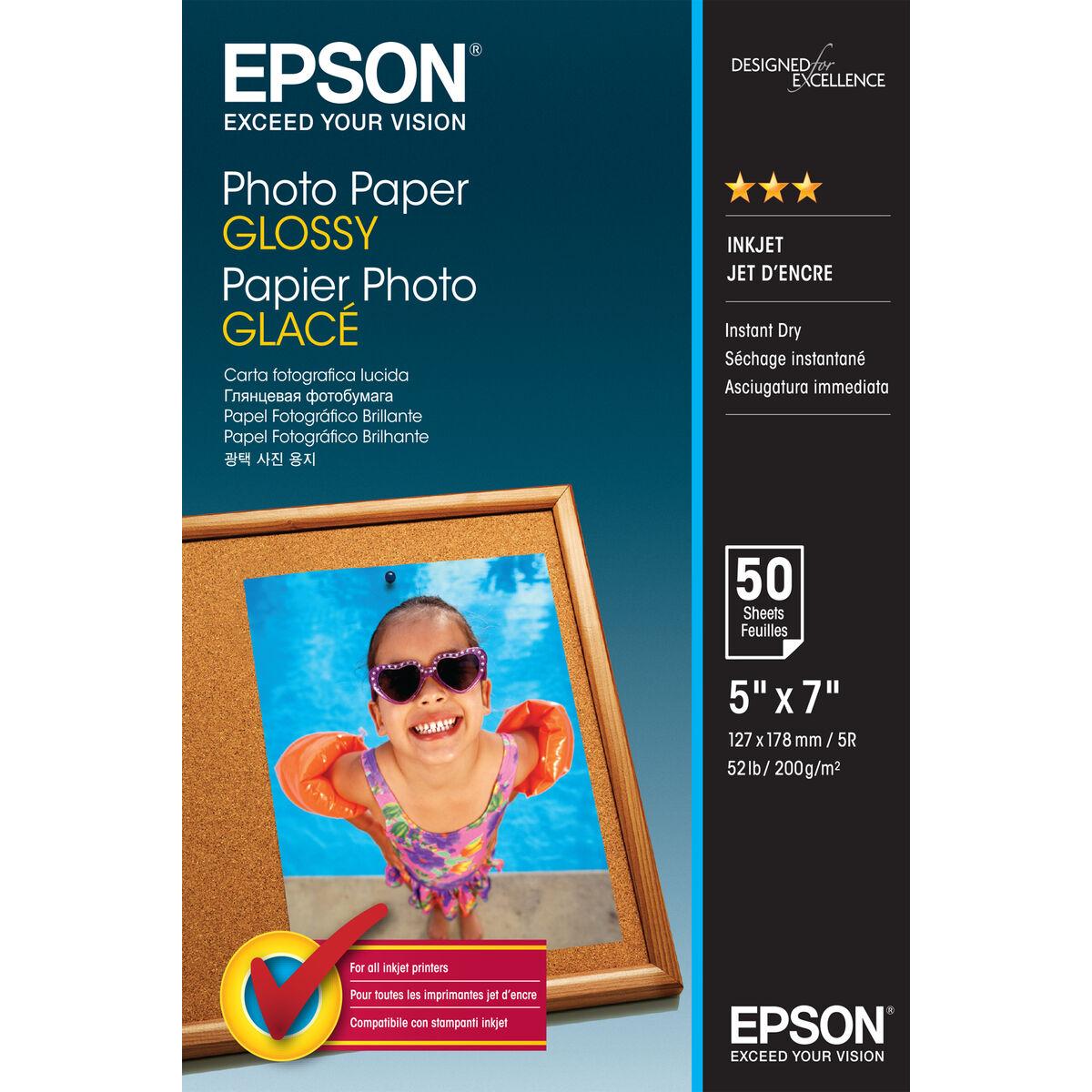 Epson Glossy fotopapir 13 × 18 cm - 50 ark, 200 g/m²