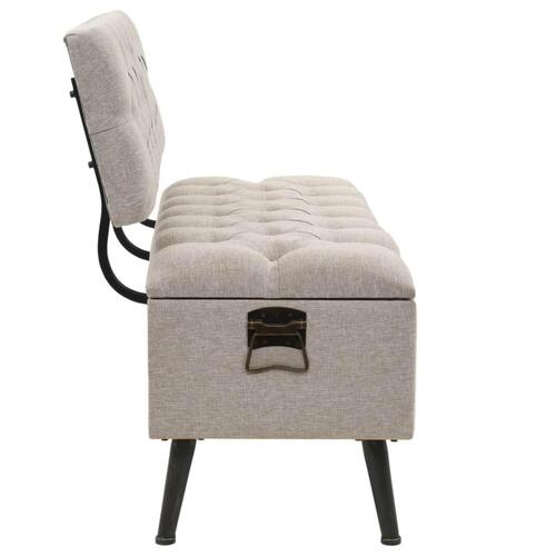 Opbevaringsbænk med ryglæn 121x53x78 cm stof