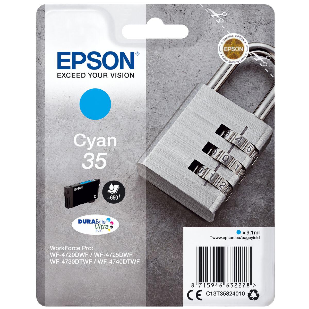 Epson C13T35824010 blækpatron - Cyan, 16,1 ml (Original) billede