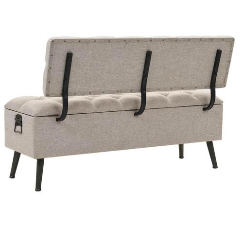 Opbevaringsbænk med ryglæn 121x53x78 cm stof