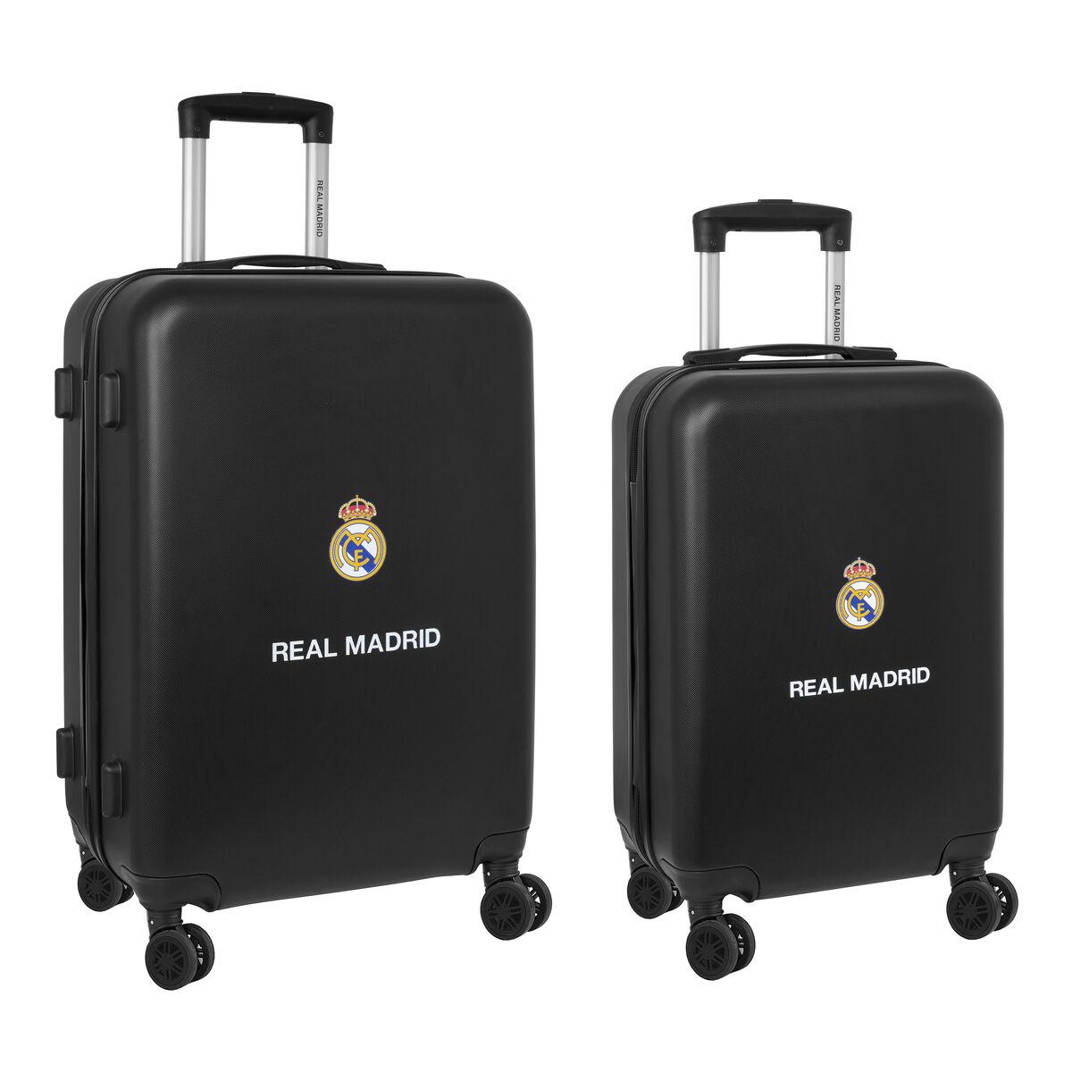 Real Madrid kuffertsæt - mediano 24” trolley, marineblå (2 dele) 40 × 63 × 26 cm
