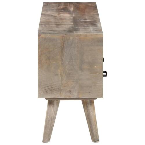 Tv-skab 130x35x51 cm massivt ru mangotræ grå