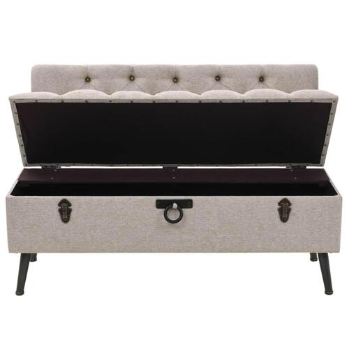 Opbevaringsbænk med ryglæn 121x53x78 cm stof