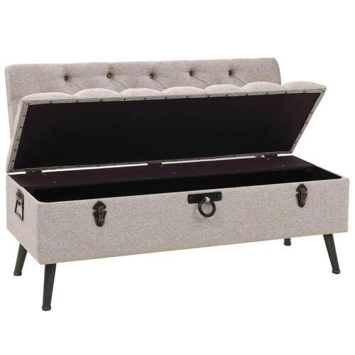 Opbevaringsbænk med ryglæn 121x53x78 cm stof