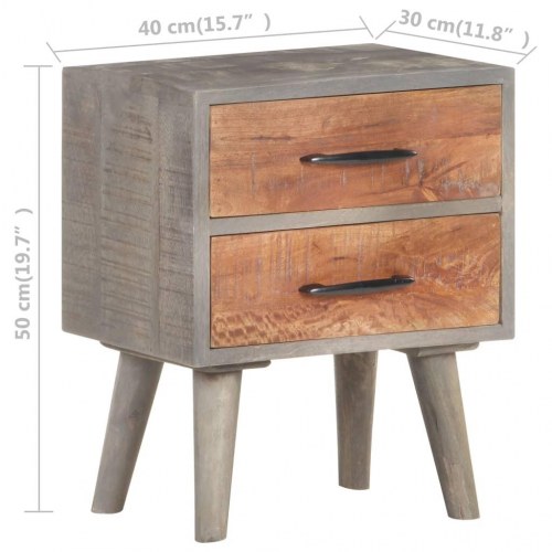 Sengeskab 40x30x50 cm massivt ru mangotræ grå