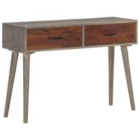 Konsolbord 110x35x75 cm massivt ru mangotræ grå