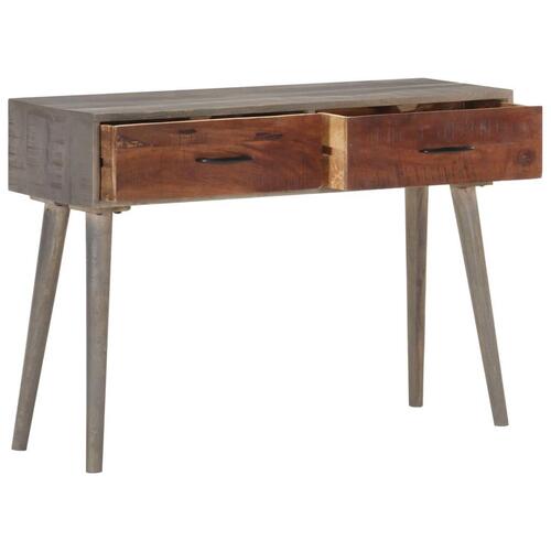 Konsolbord 110x35x75 cm massivt ru mangotræ grå