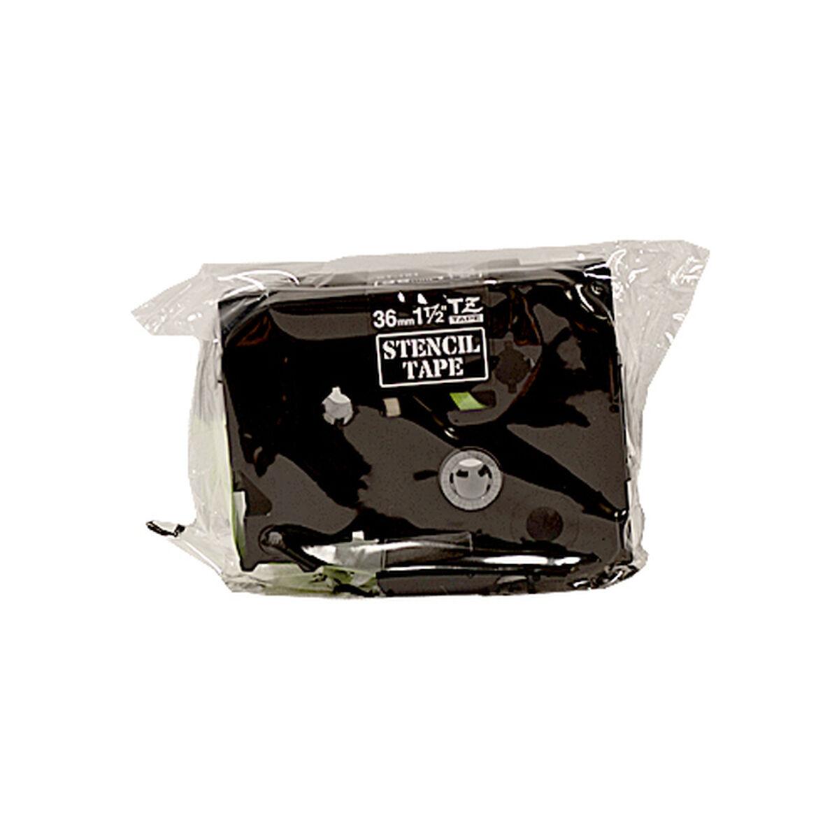 Lamineret tape til mærkningsmaskiner Brother STE-161 Sort Sort/Hvid 36 mm x 3 m
