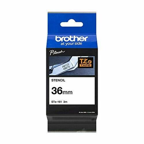 Lamineret tape til mærkningsmaskiner Brother STE-161 Sort Sort/Hvid 36 mm x 3 m