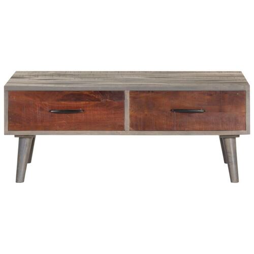 Sofabord 100x60x40 cm massivt ru mangotræ grå