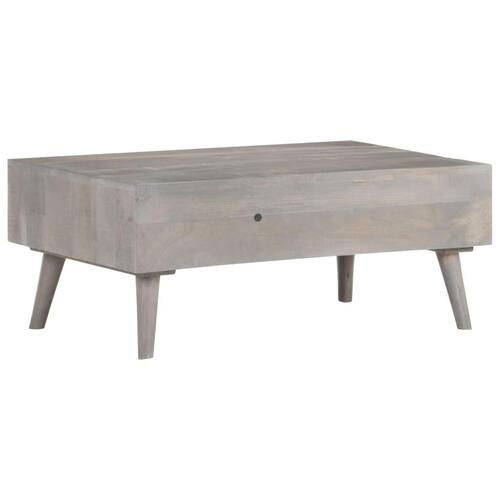 Sofabord 100x60x40 cm massivt ru mangotræ grå