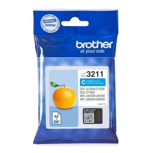 Original blækpatron Brother LC-3211C Cyan