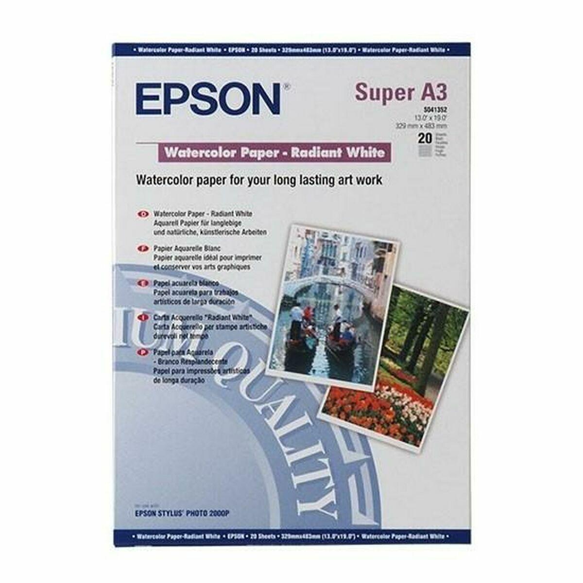 Epson akvarel-fotopapir A3 - 20 ark (mat, hvid)