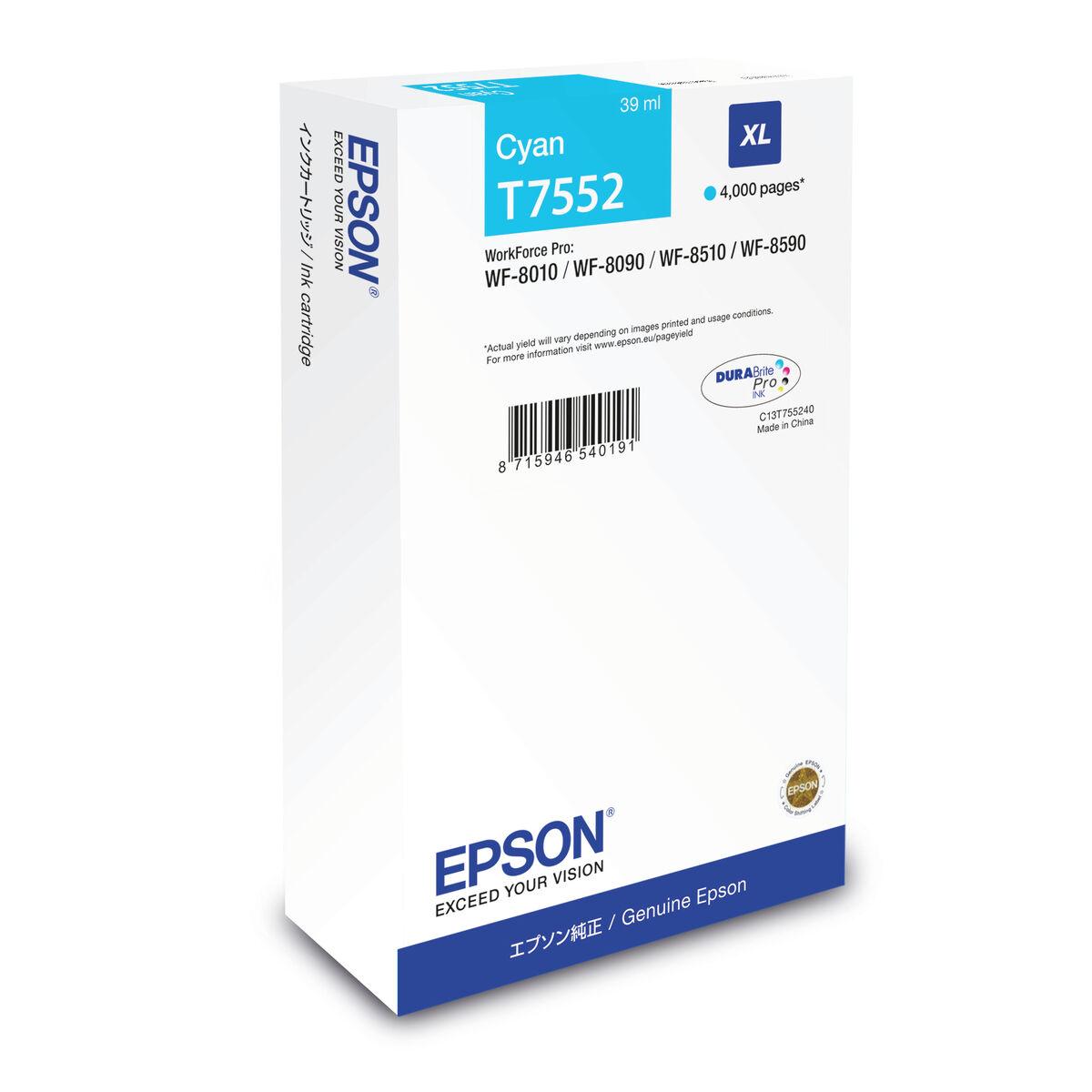 Epson T7552 cyan - original blækpatron (blå)