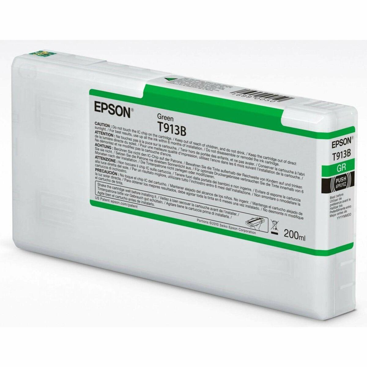 Epson C13T913B00 blækpatron - Grøn, 200 ml (Original)