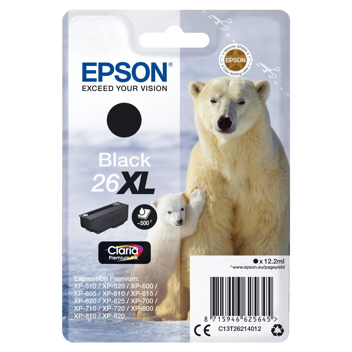 Epson 26XL sort blækpatron - Original billede