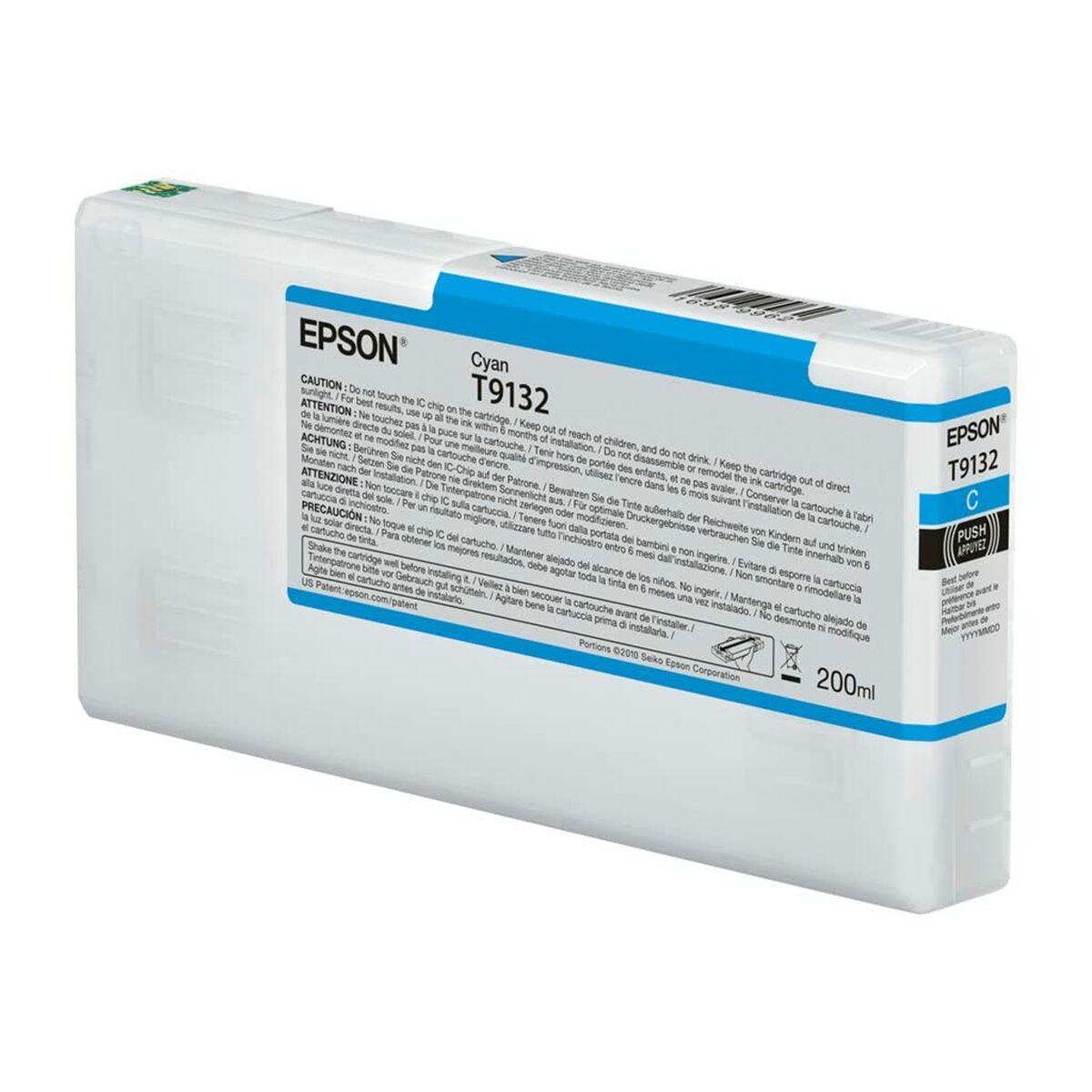 Epson C13T913200 blækpatron - Cyan, 200 ml (Original)