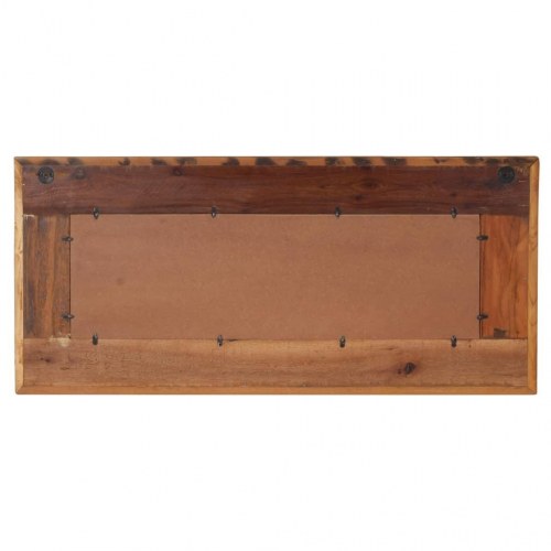 Spejl med buddha-billeder 110x50 cm massivt genbrugstræ