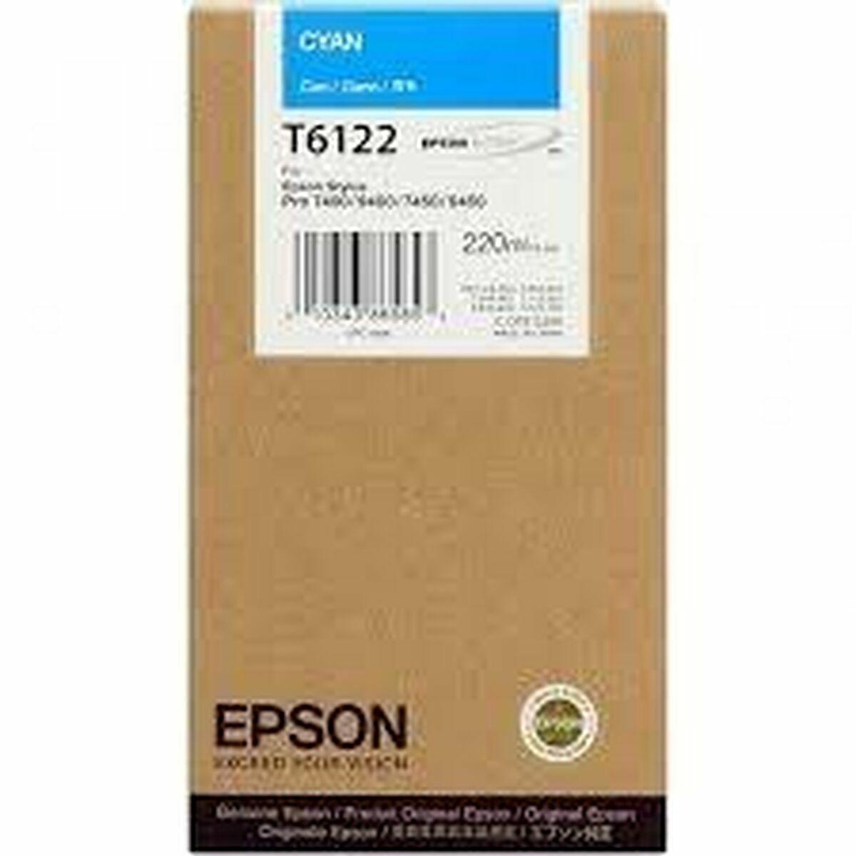 Epson C13T612200 blækpatron - Cyan, 220 ml (original)