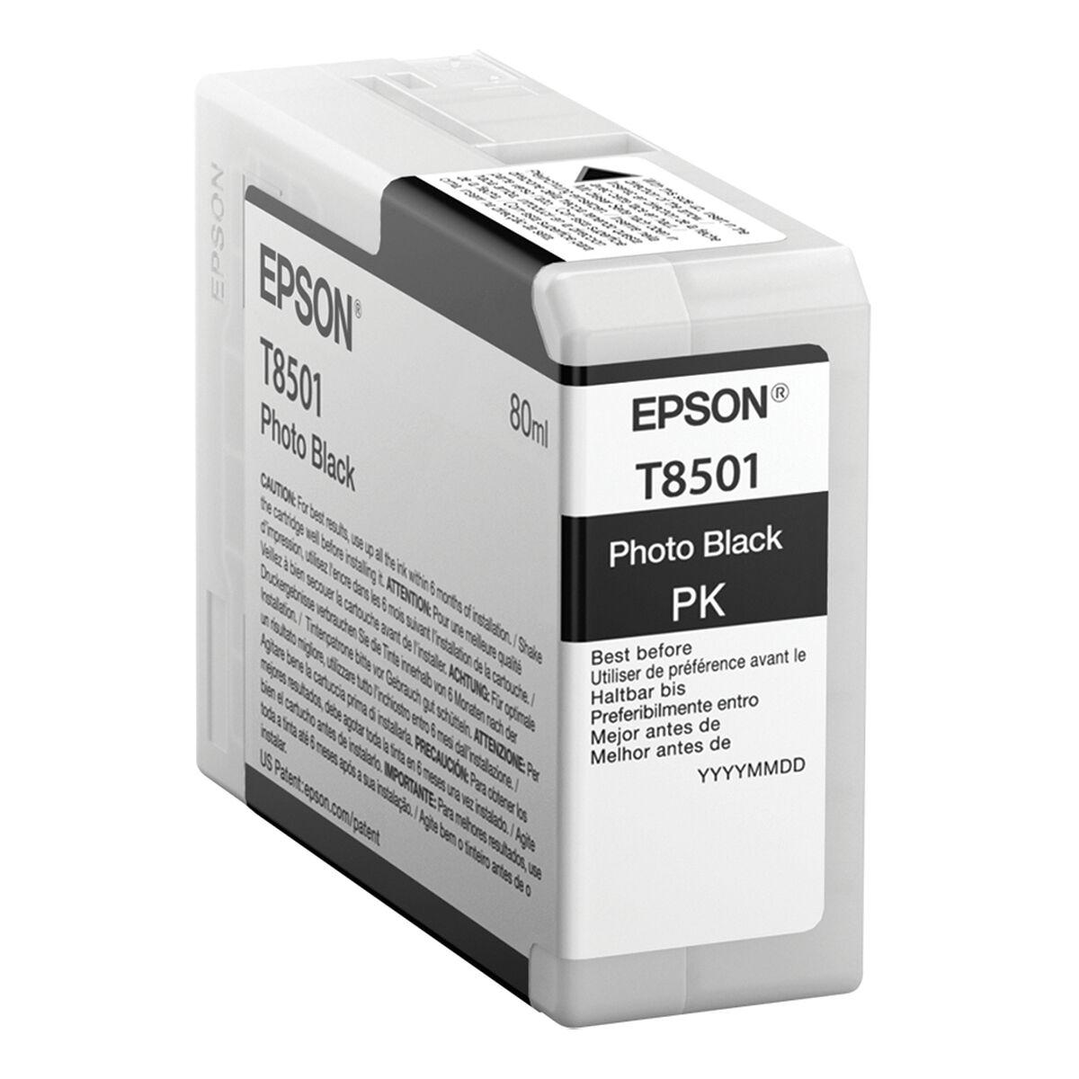 Epson C13T850100 blækpatron - Sort, 80 ml (Original)