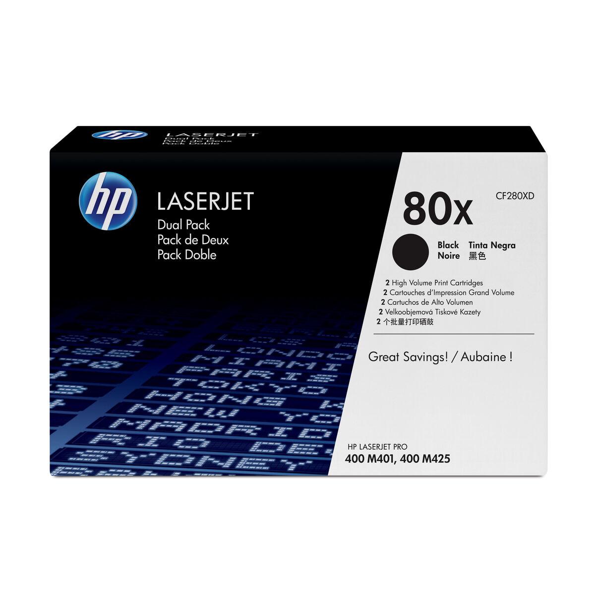 HP 80X sort toner - original dobbeltpakke billede