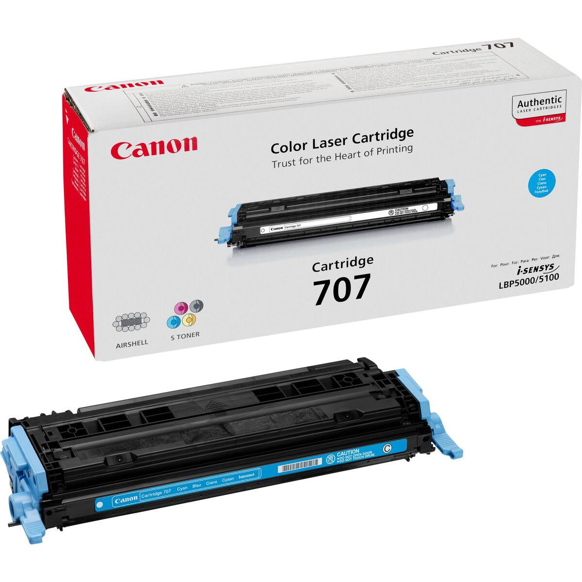 Canon Toner 707 - cyan/sort, original billede
