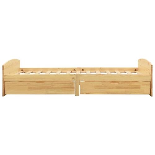 Sengeramme med 2 skuffer 90x200 cm massivt fyrretræ