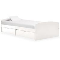 Sengestel med 2 skuffer uden madras 90x200 cm hvid