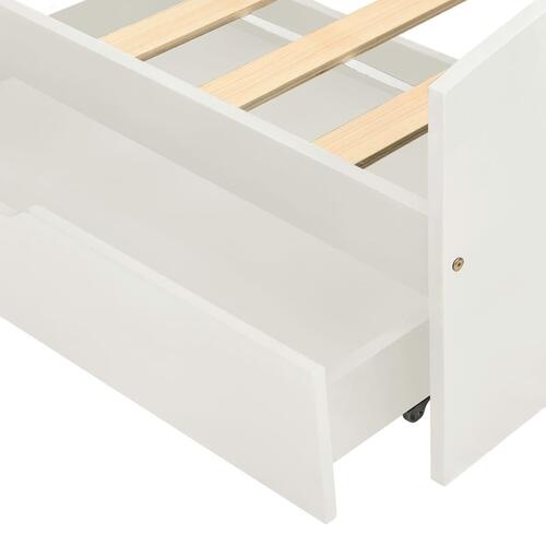 Sengestel med 2 skuffer uden madras 90x200 cm hvid