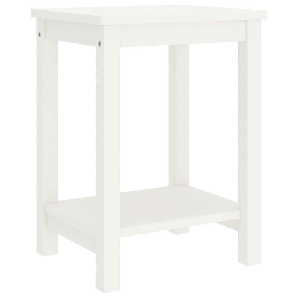 Sengebord 35x30x47 cm massivt fyrretræ hvid