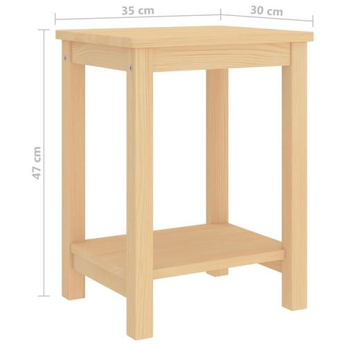 Sengeborde 2 stk. 35x30x47 cm massivt fyrretræ lys træfarve