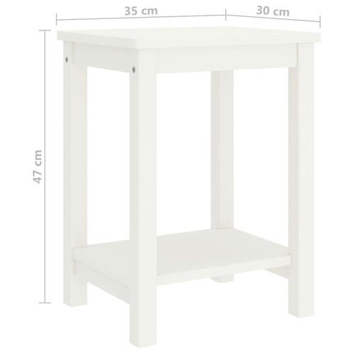 Sengeborde 2 stk. 35x30x47 cm massivt fyrretræ hvid