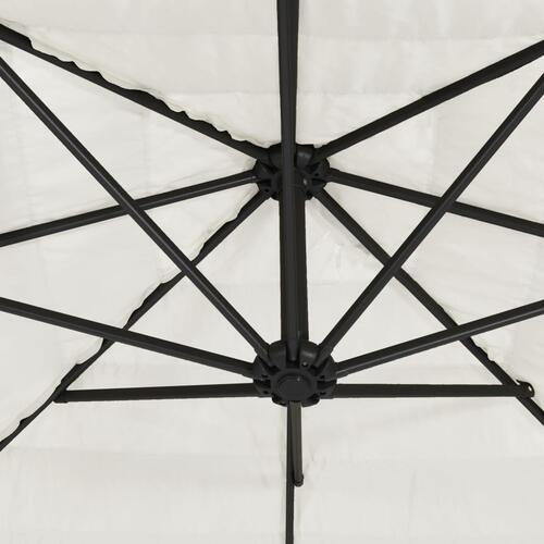 Parasol med stålstang 324x324x247 cm hvid