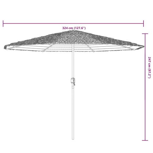 Parasol med stålstang 324x324x247 cm hvid
