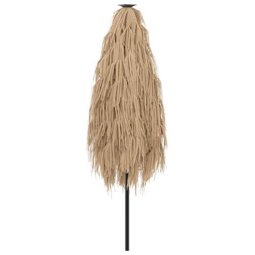 Haveparasol med LED-lys og stålstang 223x223x213 cm brun