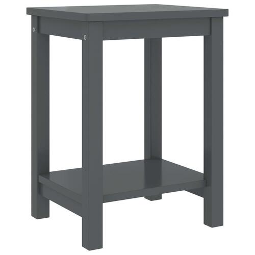 Sengeskabe 2 stk. 35x30x47 cm massivt fyrretræ mørkegrå
