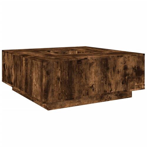 Sofabord 100x100x40 cm konstrueret træ røget egetræsfarve