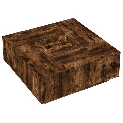 Sofabord 100x100x40 cm konstrueret træ røget egetræsfarve
