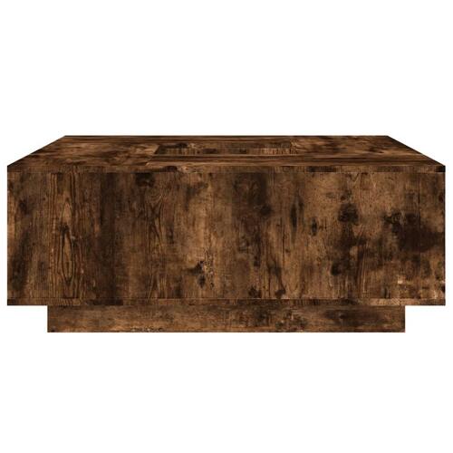Sofabord 100x100x40 cm konstrueret træ røget egetræsfarve