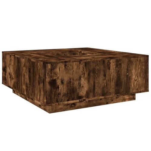 Sofabord 100x100x40 cm konstrueret træ røget egetræsfarve