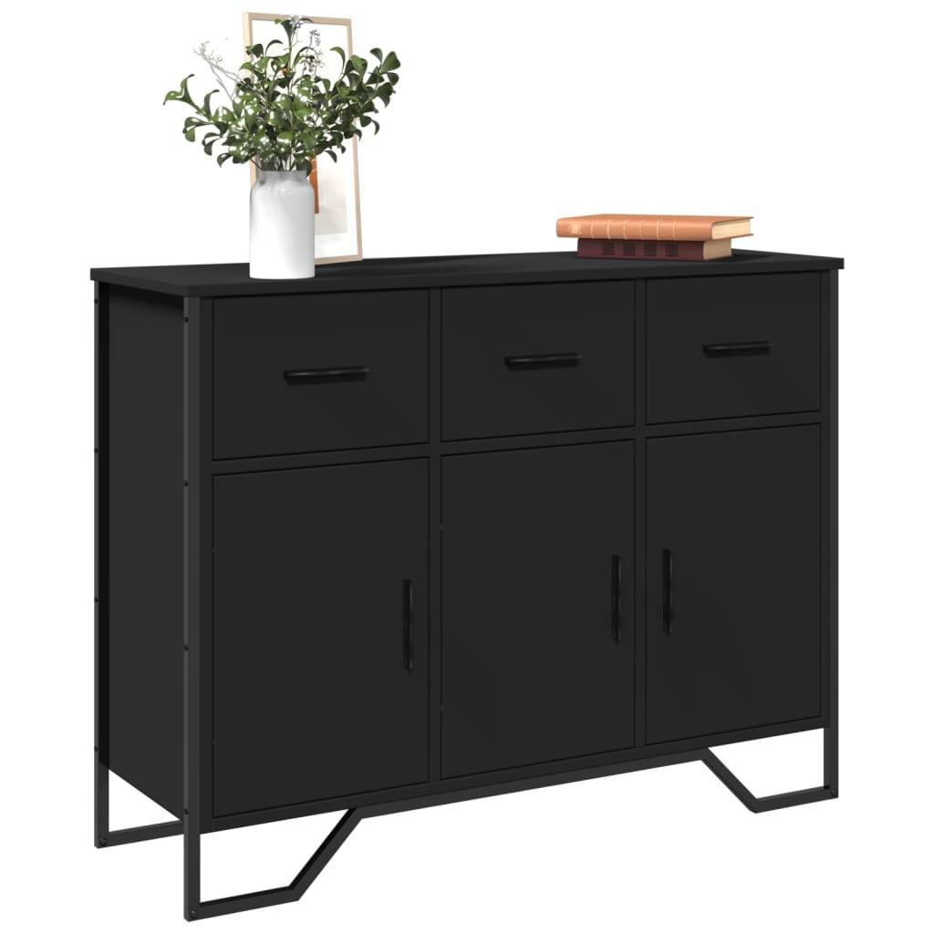 Skab 97x32,5x74,5 cm konstrueret træ sort