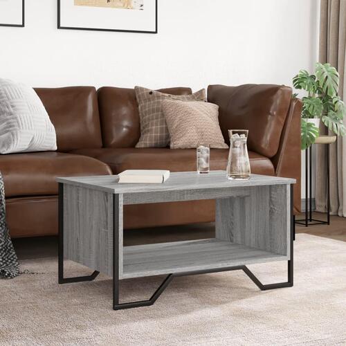 Sofabord 75x51x40 cm konstrueret træ grå sonoma-eg