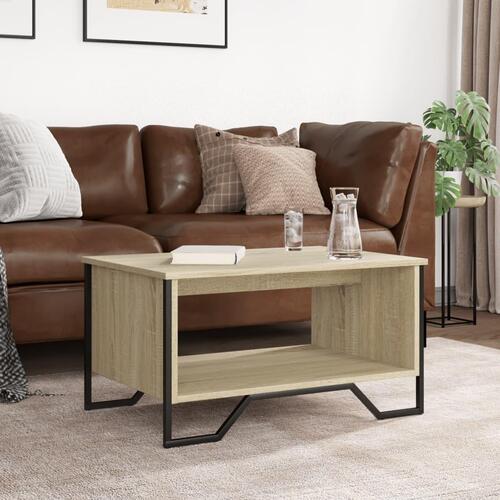 Sofabord 75x51x40 cm konstrueret træ sonoma-eg