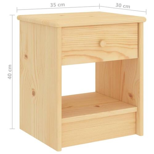 Sengeborde 2 stk. 35x30x40 cm massivt fyrretræ lys træfarve