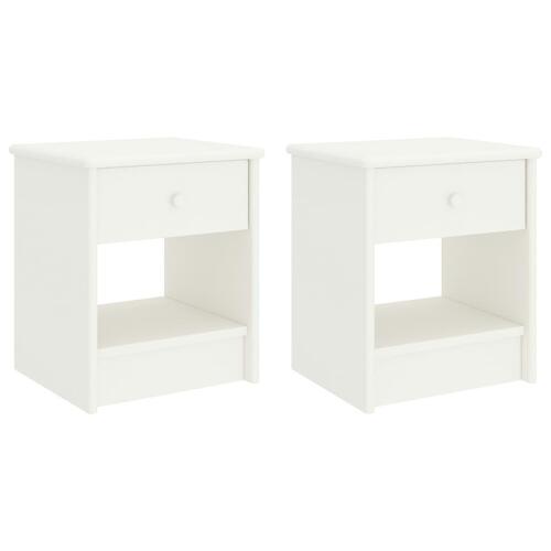 Sengeborde 2 stk. 35x30x40 cm massivt fyrretræ hvid