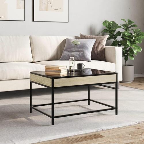 Sofabord med Infinity LED-lys 70x50x41 cm sonoma-eg