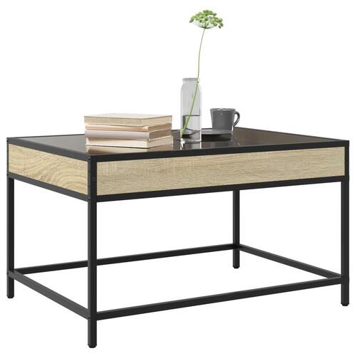 Sofabord med Infinity LED-lys 70x50x41 cm sonoma-eg