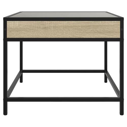 Sofabord med Infinity LED-lys 70x50x41 cm sonoma-eg